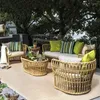 Camp Furniture Home Outdoor Garden Sofas Living Room Terrace Rattan Chairs Simple Modern Courtyard Balcony Coffee Shop Leisure Sofa