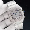 Orologi da polso Orologio meccanico automatico da uomo con diamanti 40 mm con bracciale in acciaio tempestato di diamanti Orologio da polso alla moda Montre De Luxe