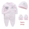 Ensembles de vêtements Baby Girls Boys Rompers Royal Crown avec Cap Gants Infant Né 100% Coton One-Pièces Footies Globalement Pijamas 221103