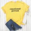 Emotional Person Print Women Casual Funny T Shirt For Lady Girl Top Tee Hipster