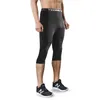 Trechos de tracks de trajes masculinos shorts de basquete 3/4 calças de compressão Homens de calças de colheita cortada de perneiras esportes de joelhos de colisão de jogging