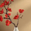 Decorative Flowers Artificial Flower Plum Blossom Silk Pink Red White Branch Plant Diy Decoration Ornament For Home Table Room