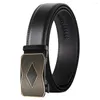 Riemen 2022 Men Belt mannelijke echte lederen band voor topkwaliteit automatische Buckle Black Cummerbunds Cinturon Hombre B619