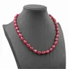 Choker Natural Stone Crystal Beads Chain Necklace Irregular Red Rubys Jades Necklaces 9-11mm Collars Decoration Jewelry 18" A833