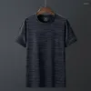 Heren t shirts zomer shirt mannen o nek korte mouw t -shirts zachte snel droge ademende zakelijke zakelijke casual slanke sport gestreepte kleding