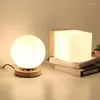 Bordslampor nordiskt tr￤ glas f￶r sovrum skrivbord lampa matande s￤ngen heminredning moderna nattljus st￥r belysningsarmaturer