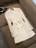 Kadın Suits 2022 Gelgit Markası Yüksek kaliteli Lüks İngiliz Mizaç Bel Kuşağı West Slim Long Ceket Sonbahar Kış