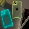 Transparent Silicone Luminous Phone Cases For iphone 14 Plus 13 12 11 Pro Max Fluorescence Cover nti-Fall Soft Shell Shockproof