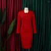 Sukienki plus size urząd Lady Botton sukienka dla kobiet jesień z długim rękawem Bodycon krótki Vestidos elegancki Temperament szaty do pracy 2022