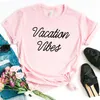 Vacation Vibes Women Casual Funny T Shirt For Lady Girl Top Tee Hipster Drop Ship