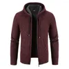 Men's Sweaters Chic Men Winter Coat Hooded Hat Thickened Casual For Daily Wear