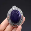 Pendant Necklaces Natural Stone Pendants Antique Silver Lapis Lazuli Opal Quartzs For Vintage Jewelry Making Diy Women Necklace Earring