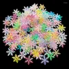 Décorations de Noël 600pcs 20mm Flocons de neige Confettis Ornements d'arbre de Noël Neige artificielle pour la décoration de l'année à la maison