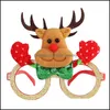 Party Favor 2023 Lunettes de Noël Cadres Décoration Décorations PO Props Bonhomme de neige Elk Cadeaux de fête Temps drôle pour les enfants Drop Livraison DHD3P