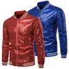 Herrjackor 2022 Mens Sequined Performance Show Host Blazers Zipper Casual Business Jacket Coat Warm Autumn Winter Baseball