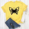 Papillon femmes t-shirt décontracté Hipster T-shirt drôle dame Yong haut pour fille t-shirt goutte