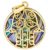 Colares pendentes de abalone e mariscos europeus da moda americana para colar de colar de ouro diy jóias de padrões de ioga de ioga de metal