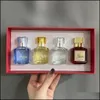 Kadzidła marka Premierlash Paris na set 25 ml 4PCS Rouge 540 Parfum Floral Fragrance Mood Extrait Długowy zapach sprayowy pudełko Gift 4 DH5K2
