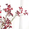 Dekorativa blommor Lyxiga konstgjorda bl￥b￤rgrenar Fake Cranberry Wedding Pography Pest Party Decor