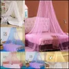 Mosquito Net Limit 100 White Pink Blue Round Lace Curtain Dome Bed Canopy Netting Princess Mosquito Net1 Drop Delivery 2022 Home Gar Dhzle