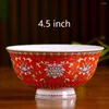 Skålar 4,5 tum Jingdezhen Ramen Bowl Ceramic Bone China Rice Soup Container Hem Kök Kök servis bordsartiklar Hantverk