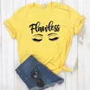 Camisetas impecáveis ​​de cílios impecáveis ​​camisetas hipster engraçado Lady Yong Girl Top Tee