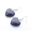 Natural Blue Sand Beads Stone Dangle & Chandelier Earrings for Women Romantic Heart shaped Pendant Hanging Earring Fashion Jewelry R3286