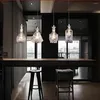 Lampes suspendues Bouteille Design American Country Style LED Lampe Suspendue Avec 4 Lumières Pour Bar Soufflage De Verre Artistique