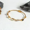 Bangle Greatera العصرية من الفولاذ المقاوم للصدأ الأساور للنساء مينا قلب الزركون جولة سحر ذهبية اللون المجوهرات pulseiras المجوهرات