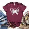 Papillon femmes t-shirt décontracté Hipster T-shirt drôle dame Yong haut pour fille t-shirt goutte