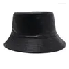 Berets Fisherman Pu Faux Leather Женские шляпы для женщин для женщин CAP SOLIDAIL GIRLS BOB PANAMA Женская шляпа хип -хоп 2022