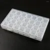 Jewelry Pouches 28Slots Cover Cases Plastic Storage Box Small Things Container Empty Transparent Mini Beads Display