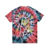 Men's T-Shirts European and American INS Rap Tie Dye Short Sleeve Graffiti Fashion T-shirt Women's Summer Tee 100% Cotton