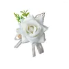 Decorative Flowers Artificial Corsage Wrist Wedding Accessories For Grooms Bridal Groomsmen Bridesmaids Party Supplies