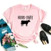 Herd That Cow Print T-Shirt Damen Hipster Lustiges T-Shirt Lady Yong Girl Top T-Shirt 6