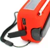 Hushåll Sundries 2000mah Multifunktionell radiohandvev Solar USB -laddning FM AM NOAA Väder Radio Emergency LED Ficklight Torch Power Ban