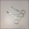 Makeup Scissors A Beauty Makeup Mirror Stainless Steel Elbow Cut Light Eyebrow Plucking Scissors Nasal Eyelid Line Cross Embroidery Dhmxc