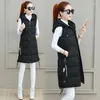 Damesvesten lugentolo winter middele lengte vest vrouwen Koreaanse mode slanke fit massieve kleur mouwloze jas vrouw