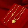 Chokers Hoyon Coating Pure Dubai 24K Liebhaber Halskette für Frauen Hochzeit Geschenk Goldkette Designer Herzanhänger Schmuck 221104