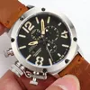 Armbanduhren Quarz Chronograph Herren U Uhr U72 Braun Schwarz Leder Boot