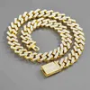 Hip Hop Miami Curb Cuban Necklace Iced Out Hardened Ston Cz Bling Rapper Necklac For Men Jewelry