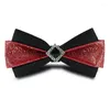Bow Ties 2022 Fashion Diamond Men slipsar fjärilslipsar Cravat Bowtie Corbatas Gravatas Black