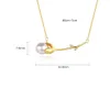 Markendesign Süßwasserperlen Tulpe Anhänger Halskette Frauen Schmuck Mode Charming Schlüsselblattkettenketten mit 18 Karat Gold Exquisite Halskette Accessoires