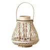 Świece jhd-bambus tkany wiatr Lantern Model Room Outdoor Courtyard Decoration Uchwyt do podłogi