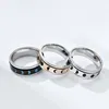 Reduce Anxiety Rotatable Moon Solar Ring Band Stainless Steel Solar Decompress Rings for Women Men Fashion Jewelry