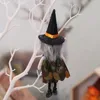 Decorative Figurines Painted Stained Glass Window 1PCS Halloween Pumpkin Witch Doll Horror Line Merchandise Christmas Outside Decorating