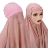 Банданас мусульманские женщины. Шифоновый шаль шарфы шарф шарф подчеркивается Ислам Внутренняя повязка на голову.