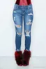 Women's Jeans 2020 Autumn New Skinny High Waist Blue Woman Casual Ripped Distressed Pants Ladies Washed Streetwear Womens