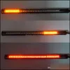 Bill￶kor 2 stycken Motorcykelljus streck svansbromsstopp Turn Signalskylt Integrerad 3528 SMD 48 LED Red Amber Color D DHL2R