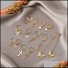 Dangle Chandelier Womens Earrings Hoopdangle Stud Gold Sier Plated 51513 Butterfly Lightning Ear Clip Set 7piece Creative A Dhfnx